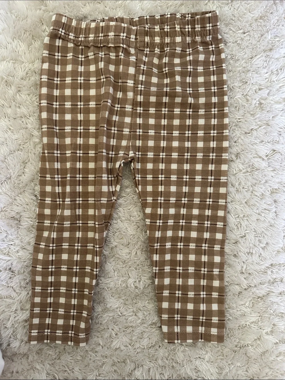 Rachel Zoe 6-9M Cream Ruffle Long-Sleeve Bodysuit with Brown Plaid Pants